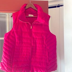 Hot pink down puffer vest.zips up the front with two zip side pockets. Like new